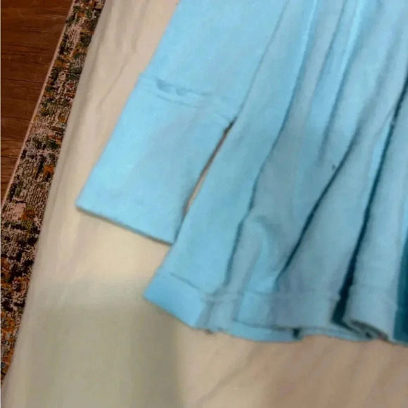 Free People Forever Your Girl Baby Blue Long Sleeve Peplum Babydoll Top X-Small - Picture 11 of 11